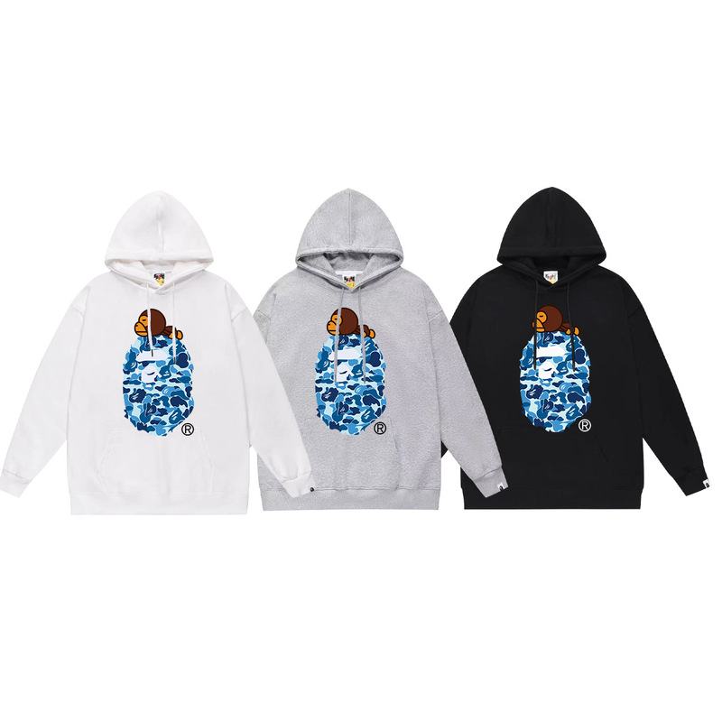 BAPE猿の頭の潮のブランドの片面のプリントは帽子の衛衣の秋冬の新型のヒップホップの潮流の男女の同項の純綿になります。|undefined