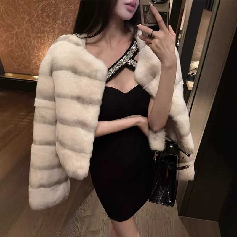 2025 осень-зима новая куртка Miss Qianjin для женщин, имитация выдрового/кроличьего меха Totoro, цветная искусственная шуба, модель 1892
