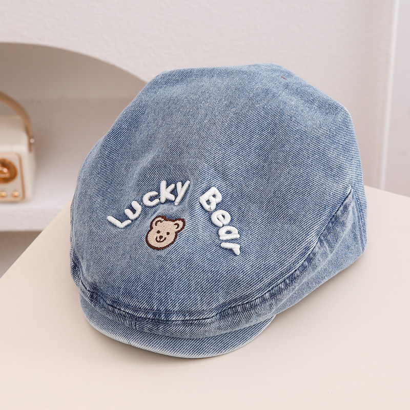 Sombreros para bebés primavera y otoño boinas para niños, gorras de piel de melón para hombres y mujeres, gorras coreanas versátiles de moda hacia adelante 2024 nuevo