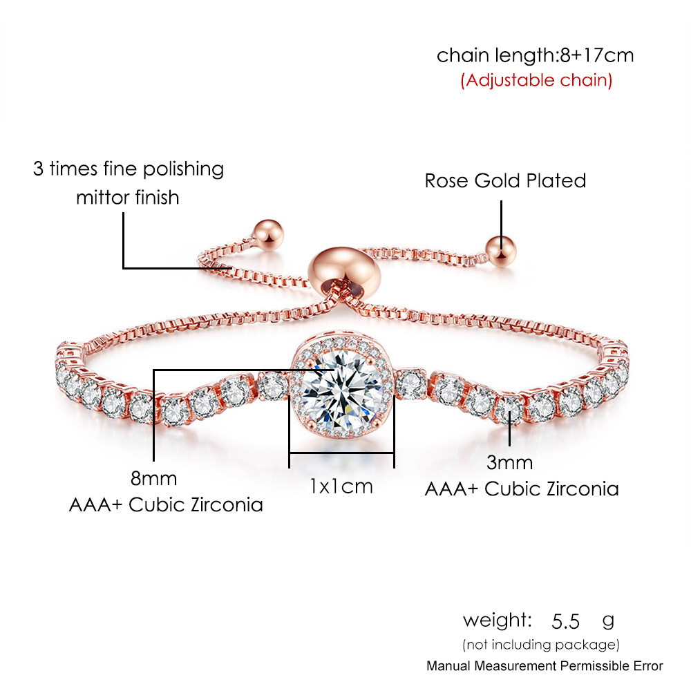 Bracciale a catena con pietra di nascita in zircone per donna_voghion.com