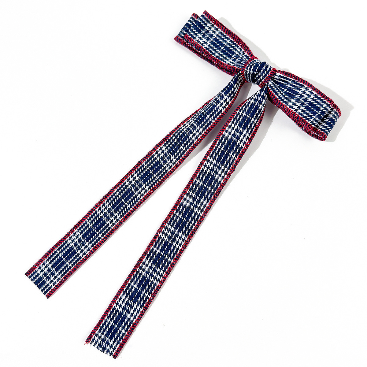 Fabric Material Casual Plaid Hair Clip Ladies Bow Hairband Vintage Ladies Hair Accessories