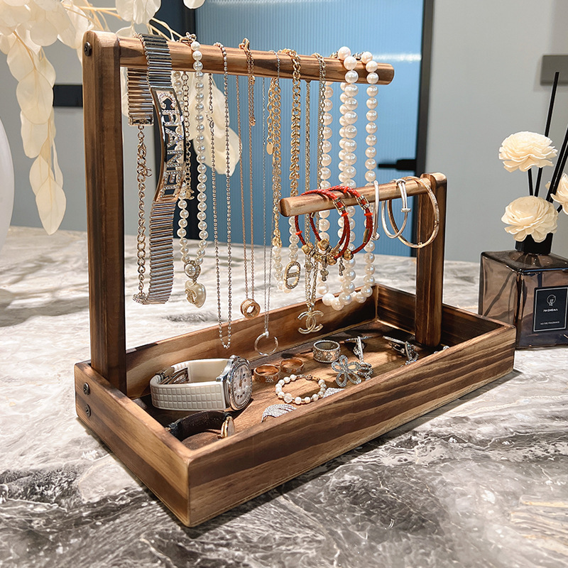Solid Wood Bracelet Desktop Storage Box Display Stand Watch Bracelet Bracelet Buddha Beads Antique Pendant Jewelry