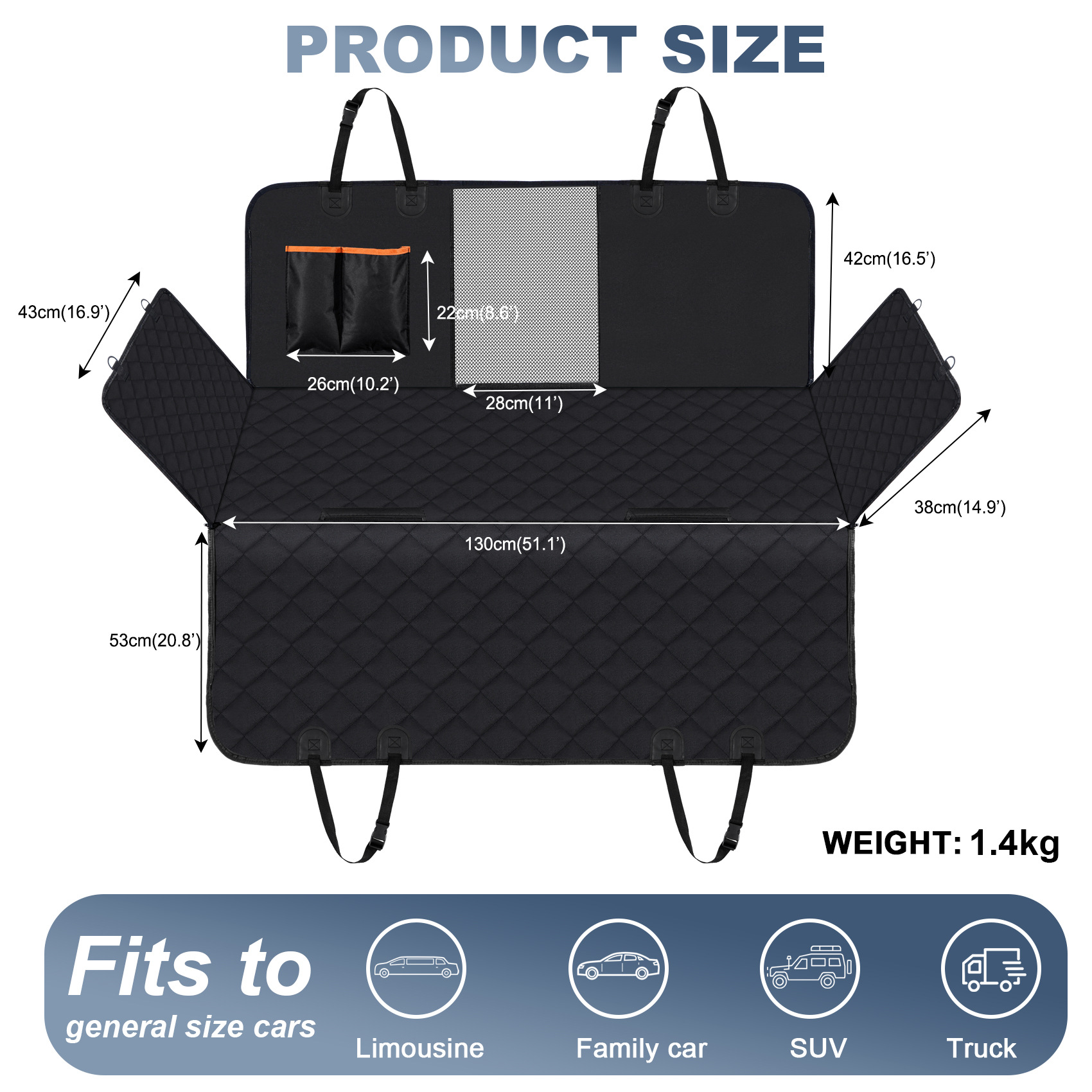 Impermeable para mascotas estera del coche cuatro estaciones universal mascota estera del coche sólido asiento trasero tronco coche control central nido