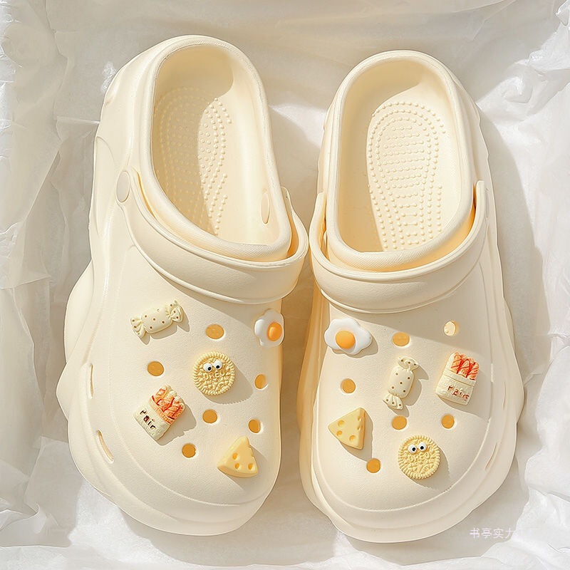 Thick-Soled Clogs for Women, Summer 2025 New Style, Cute, Height-Increasing, Non-Slip, Beach Eva Closed-Toe Sandals for Women