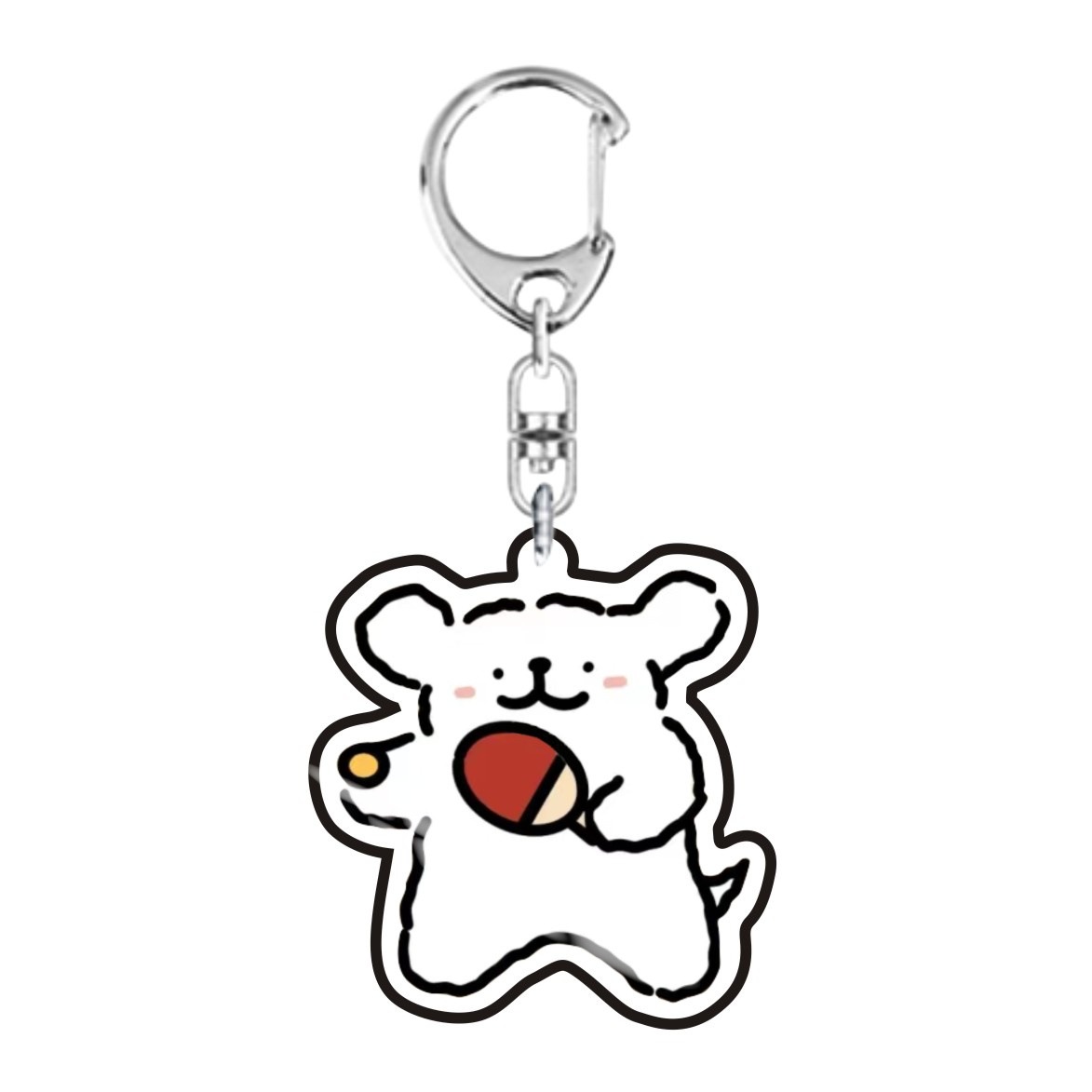 (2개) 귀여운 강아지 탁구 귀여운 클럽 선물 GUOPING SASHA 큰 머리 커플 아크릴 키 체인 펜던트