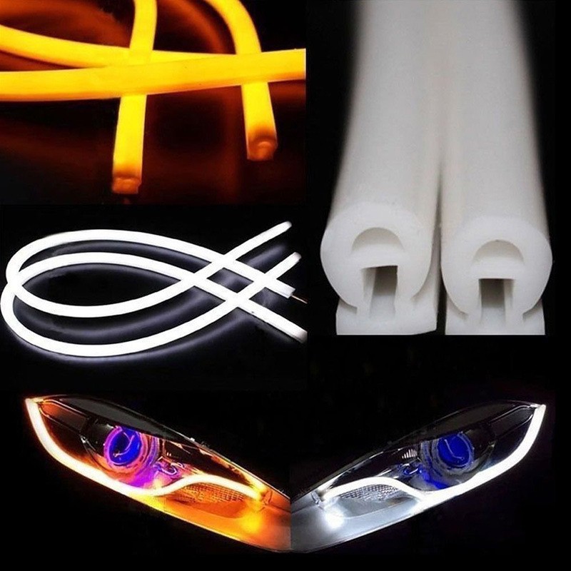 Car LED DRL Strip Headlight Eyebrow Turn Signal 60cm
