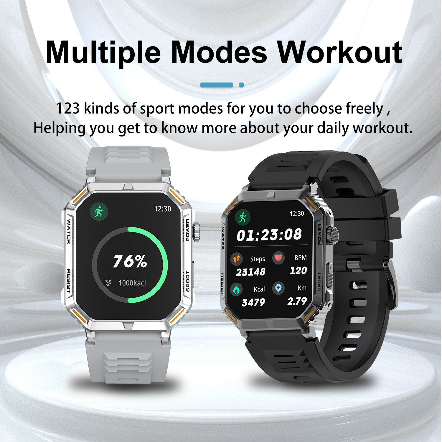 G106 Smartwatch 1,96 Zoll Outdoor Tri-Wind Motion Bluetooth_voghion.com
