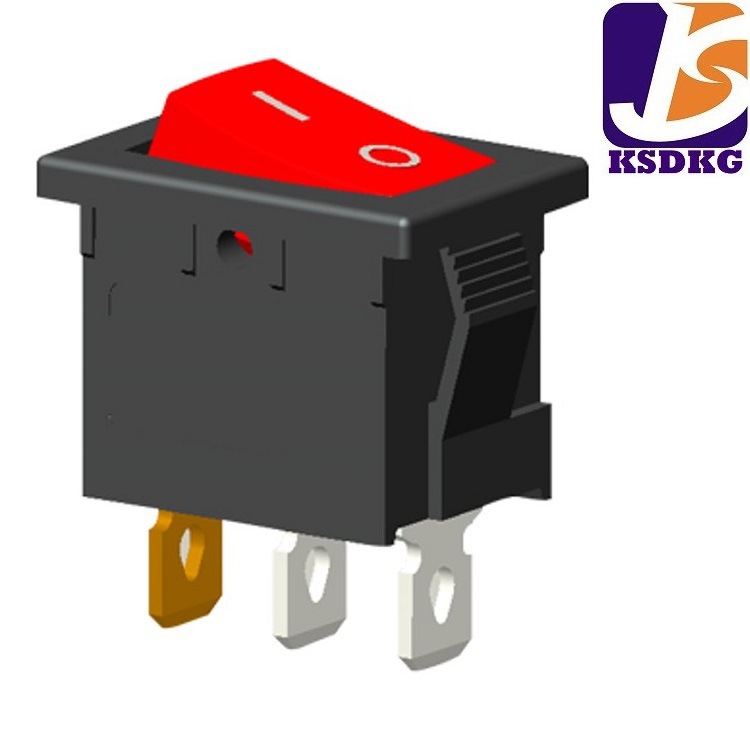 批发船型开关 长方形2档3脚带灯复位船型开关 两档大功率翘板开关