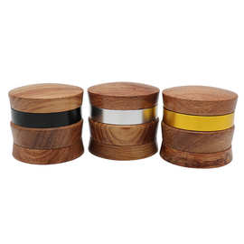 现货批发凸面木头磨烟器新款铝齿木质研磨器wood grinder烟具配件
