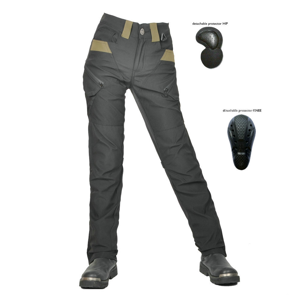 VOLERO motocicleta cuatro estaciones a prueba de caídas pantalones de ciclismo impermeable a prueba de viento transpirable de cintura alta mujer jinete militar locomotora verde a prueba de caídas pantalones
