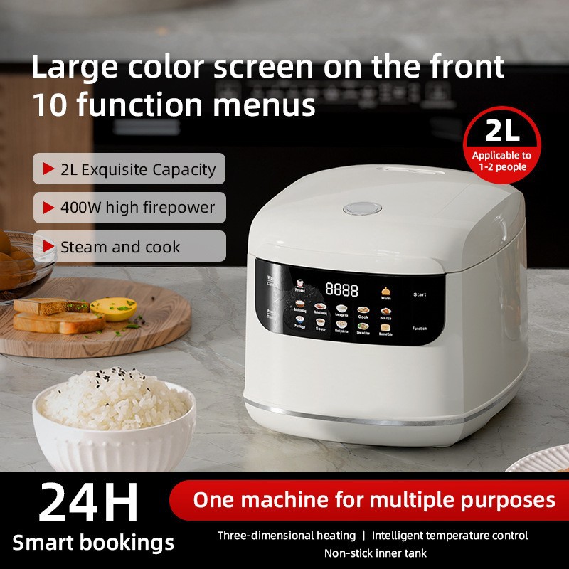 Olla arrocera mini transfronteriza, antiadherente, electrodoméstico inteligente multifuncional, vaporera y cocina todo en uno, de plástico, estándar estadounidense 110V.