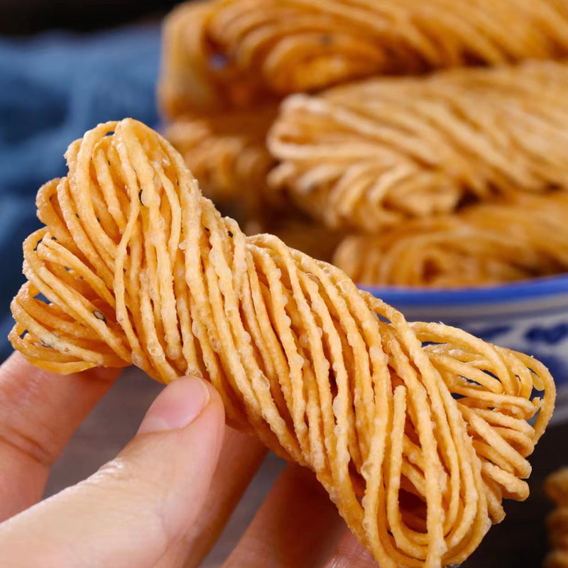 烙馍馓子芝麻手工茶馓火锅食材传统面点徐州特产-阿里巴巴