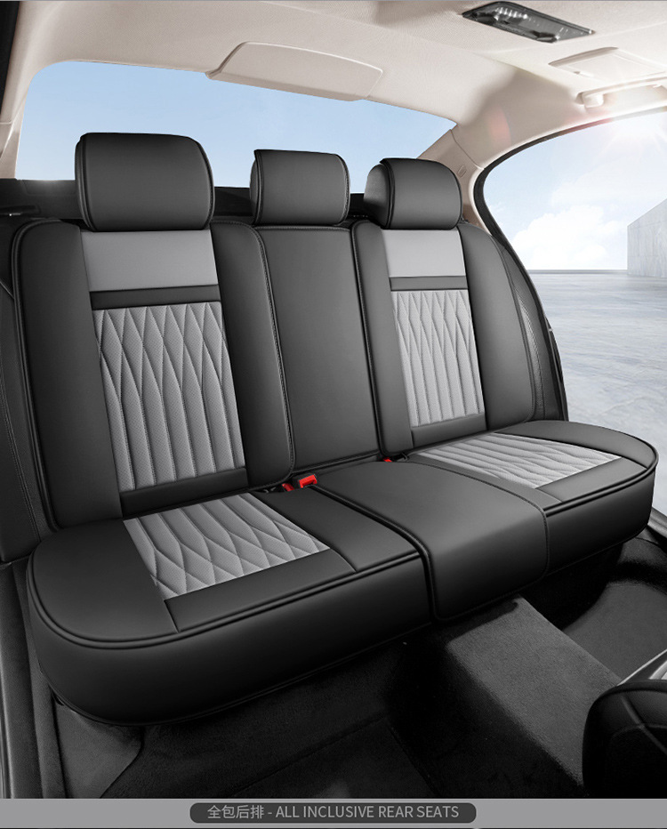 25 Years New All-Inclusive Diamond-Shaped Full-Leather Car Seat Cushion for All Seasons Manufacturer Wholesale All-Inclusive Seat Cover Cushion