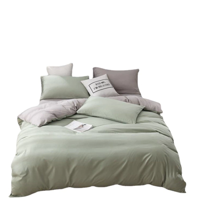 Скандинавский простой однотонный комплект постельного белья из четырех предметов, трансграничный пододеяльник, домашний текстиль, простыня, внешнеторговый комплект постельного белья из трех предметов, индивидуальный заказ