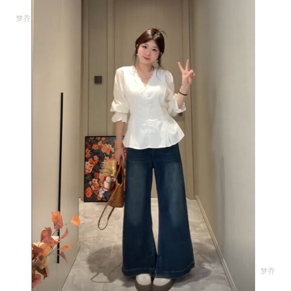 Spring New Plus-Size Women's Clothing, French-Style Lace Patchwork Long-Sleeve Shirt, Slimming Top for Women