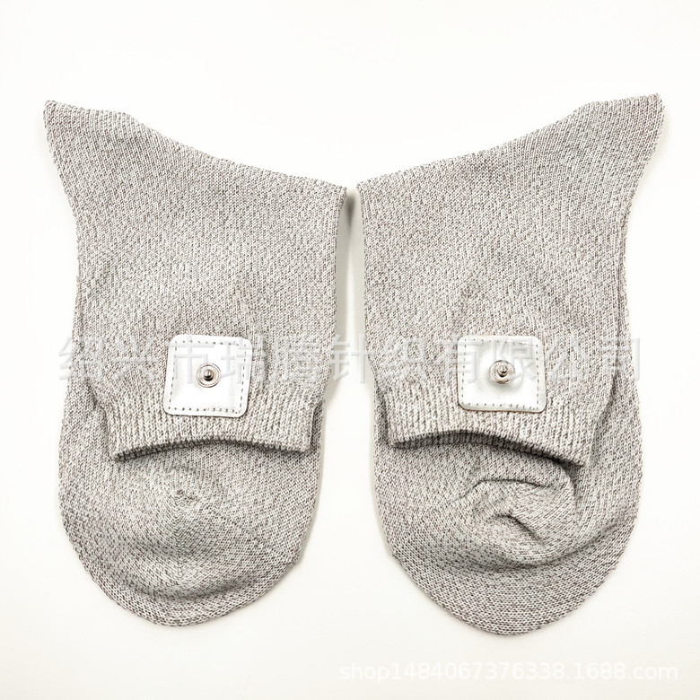 Al por mayor fibra de plata seda calcetines DDS negro gris antibacteriano conductor pulso electroterapia más cuero fisioterapia Calcetines