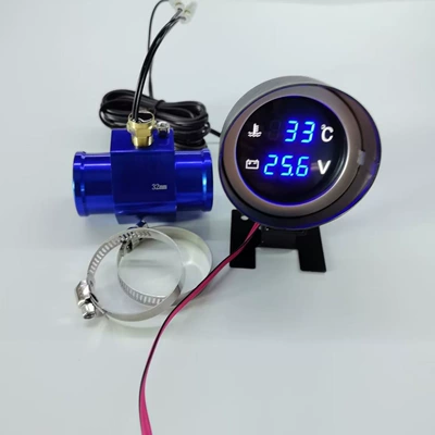 Cross-border digital display instrument combination for water temperature and voltage, modified with 32mm three-way connector, 12V/24V