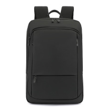 男士双肩包纯色时尚简约大容量电脑包商务通勤背包户外休闲旅行包