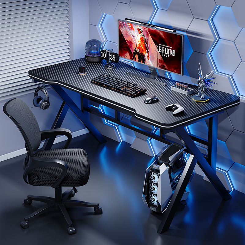 Mesa de computadora de escritorio de textura de fibra de carbono doméstica mesa de juego de mesa mesa de deportes electrónicos mesa de trabajo simple mesa de estudio