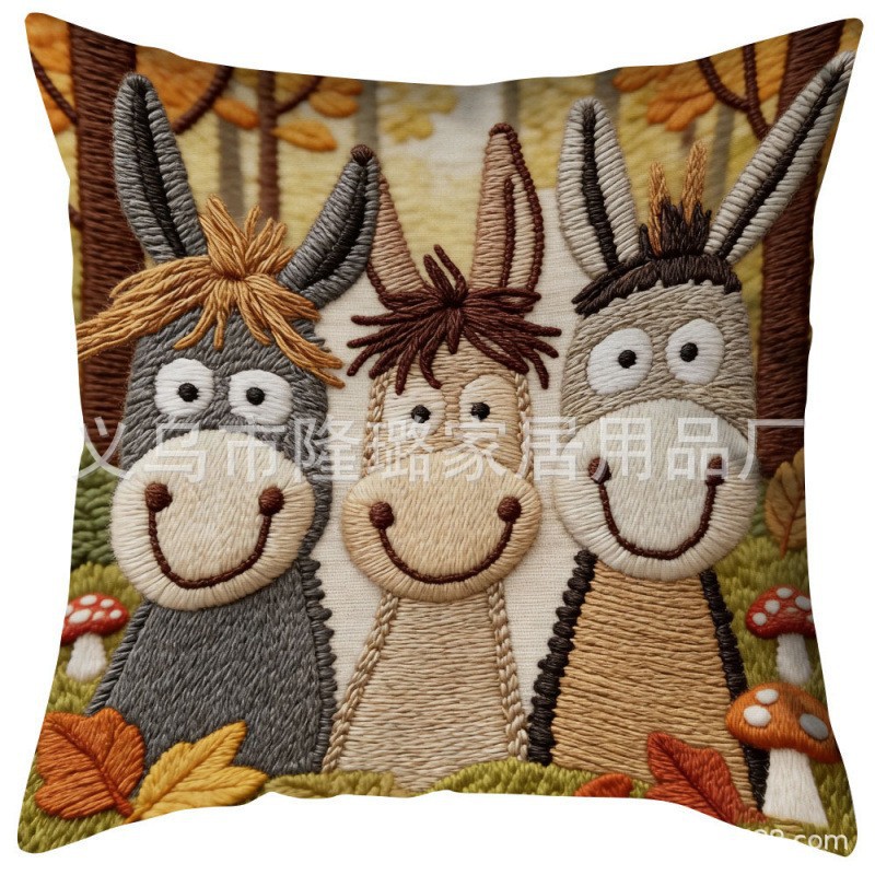 TEMU Hot-Selling Cat Plush Pillow Cover Cute Adorable Animal Cushion Bedroom Home Sofa Decorative Throw Pillow Cover Wholesale