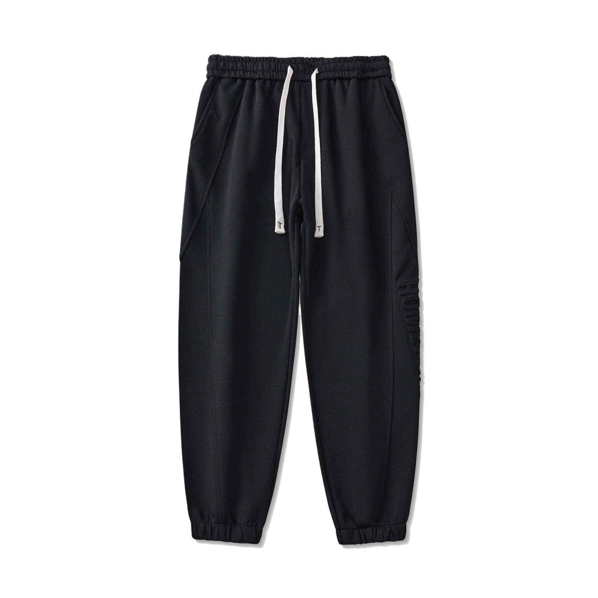 2025 otoño y invierno pantalones negros de pie pantalones deportivos largos lar