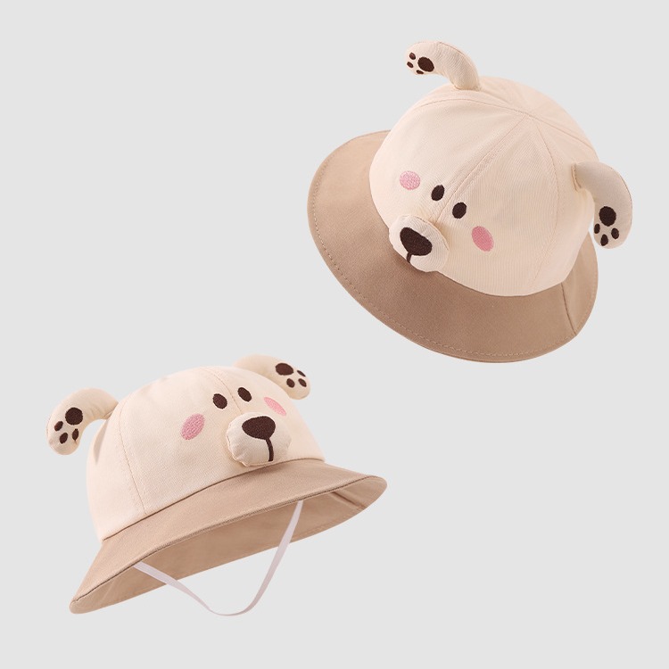 Sombrero de pescador de bebés coreano de dibujos animados primavera y otoño lindo sombrero de bebé sombrero de verano para bebés al aire libre sombrero de bañera de protección solar