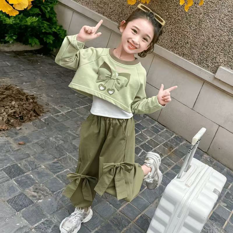 女童春秋季套装2025新款韩版时尚洋气宽松女宝宝秋装时髦两件套潮|undefined