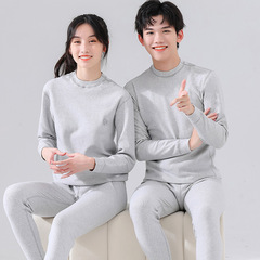 24秋冬の青少年の中襟の舒毛の保温の下着のスーツの中で大きい男女の子供の家庭服の中学校の学生のパジャマ