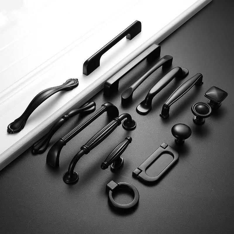 wardrobe handle American style Cabinet door handle drawer Northern Europe Door handle black Hole furniture Warranty handle