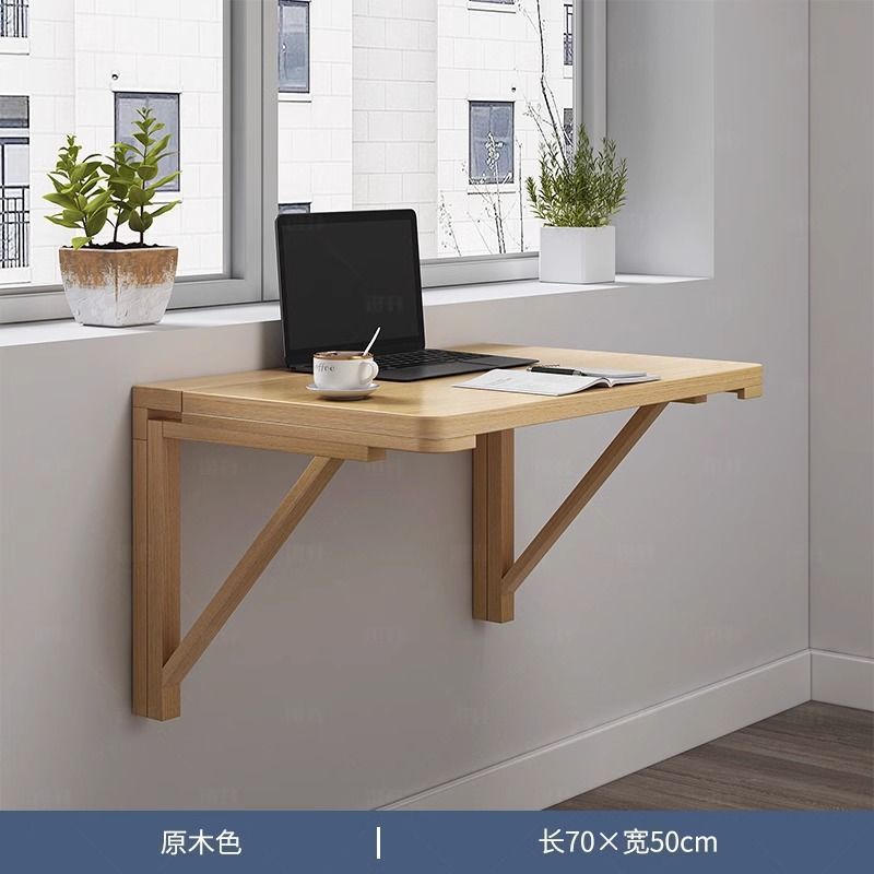Mesa plegable en pared de madera sólida, mesa de computadora colgada en pared, mesa de escritorio, mesa de comedor colgada en pared, dormitorio cama contra la pared