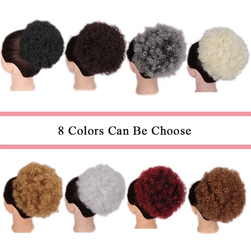 Queue de cheval à cordon afro-américaine chignon synthétique_voghion.com