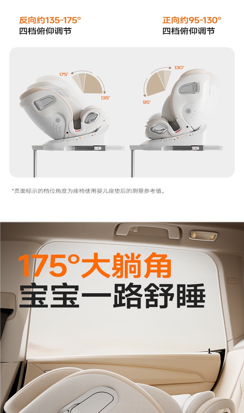 Heekin Smart Ventilation Car Child Safety Seat for Infants and Babies, Suitable for Ages 0 to 12, with Reclining Function