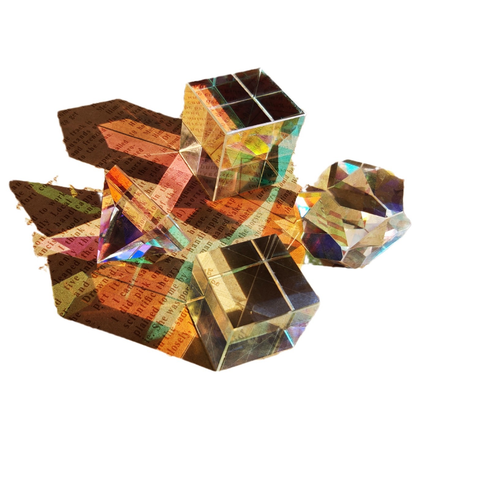 Prisma de color, receptor de sol, cubo de luz, receptor de sol, espejo de prisma, adornos de vidrio, descompresión, regalo creativo
