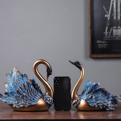 European resin crafts entryway bedroom home swan decorative item shelf creative business gift wine rack