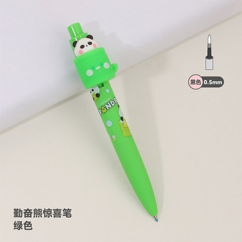 KUKI KOKI casa creativa pluma neutra panda pulsación sorpresa pluma adorable estudiante pluma de firma pluma a granel