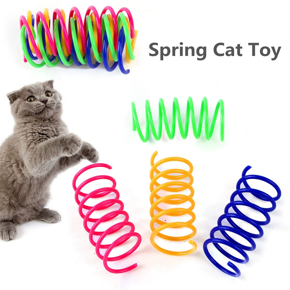 4 упаковки Cat Self Hi Spring Toy Катушка Спиральная пружина Товары для кошек Красочная Весенняя игрушка для домашних животных Cat