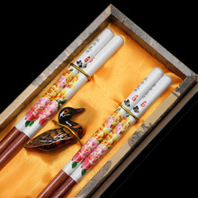 工藝筷子兩雙裝筷托禮盒筷子婚慶回禮特色出國送老外禮品筷子