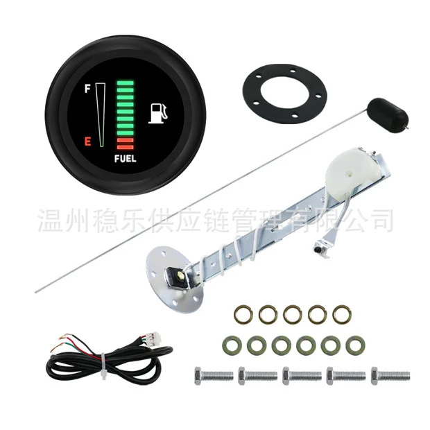 Fuel Tank Gauge Set 52mm Led Fuel Level Gauge 12V Universal Car Modification Instrument Wenge Fuel Gauge