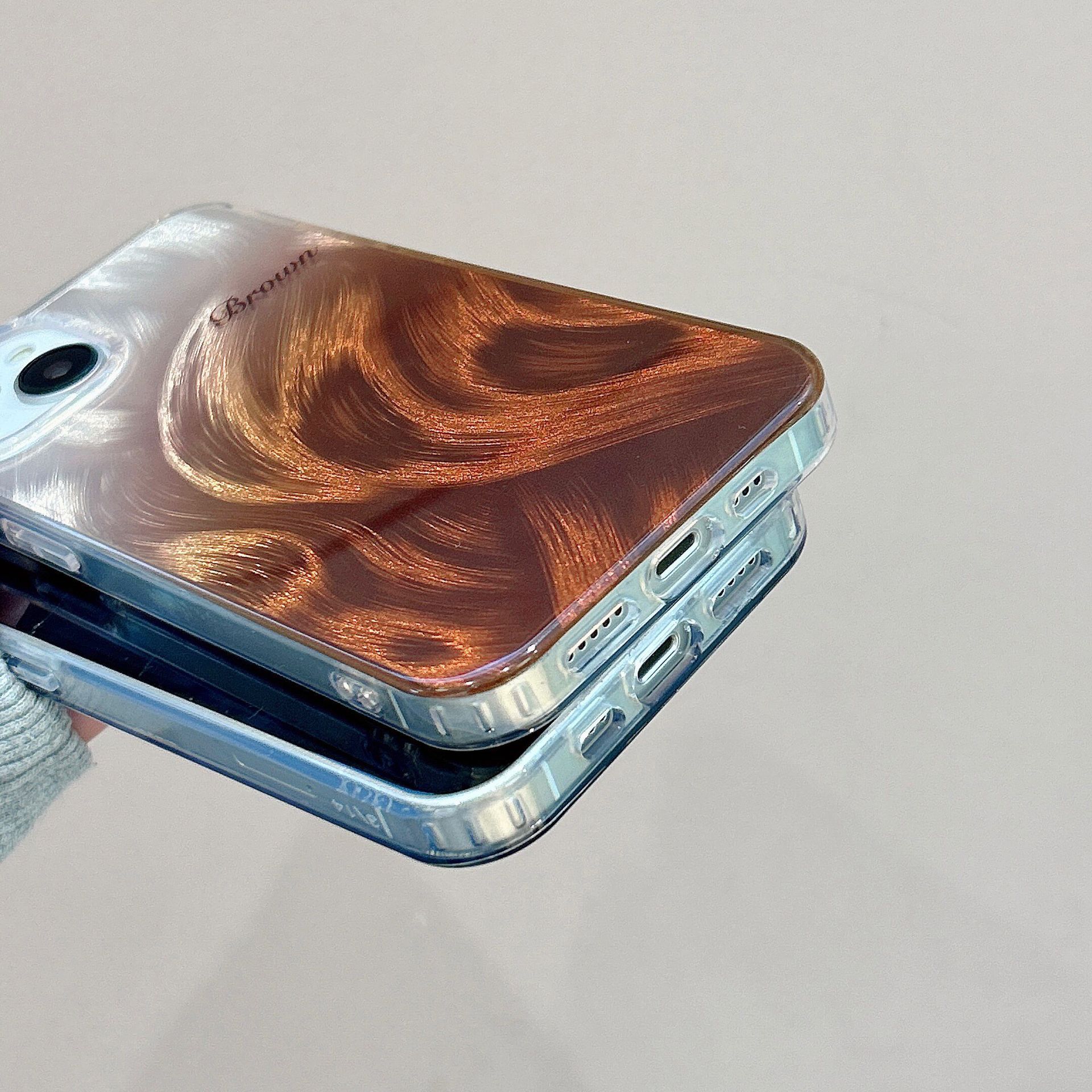 Hanfeng Feather Yarn Gradient iPhone14Pro Niche 13Pro  12Pro Phone Case 15Pro Max_voghion.com
