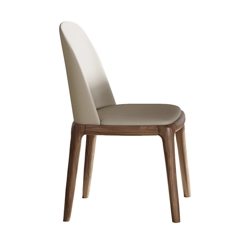 Silla de madera de estilo medieval silla de cuero de respaldo suave silla de comedor de diseño de estilo tranquilo simple