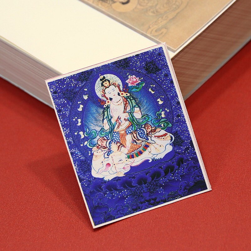 手描きの金描きチベット生の8つの守護者ザキラムタンカ卸売絵画コアボックス特別なキャンバス|undefined