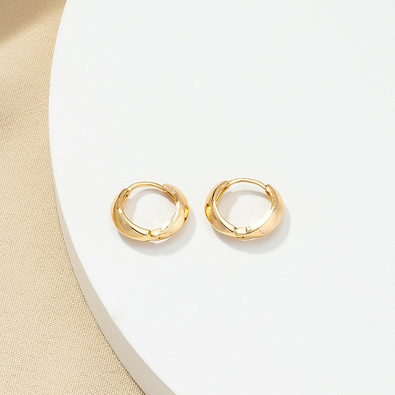 European And American Geometric Simple Circle Ear Buckle Round Plain Earrings display picture 2