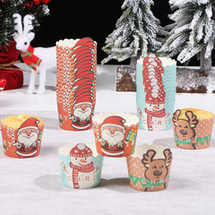 Christmas cupcake base high temperature resistant cupcake cartoon elk snowman cup baking cake paper tray