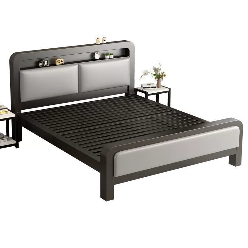 Iron Bed 1.8m Thickened Double Bed 1m Bed Stainless Steel Rental House Iron Frame Bed Nordic Style Mattress