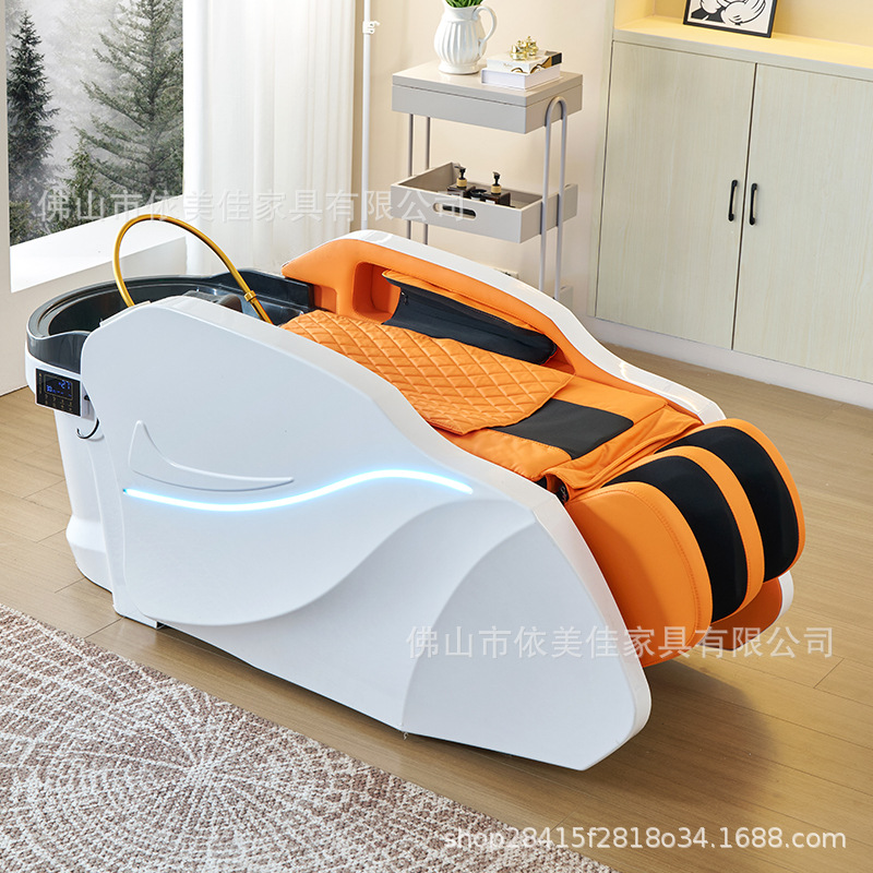 Masaje eléctrico lavable cama de tratamiento de cabeza cama de descarga de agua de decocción medicinal a temperatura constante circulación de agua de fumigación para curar el cabello especial para barbería de alta calidad