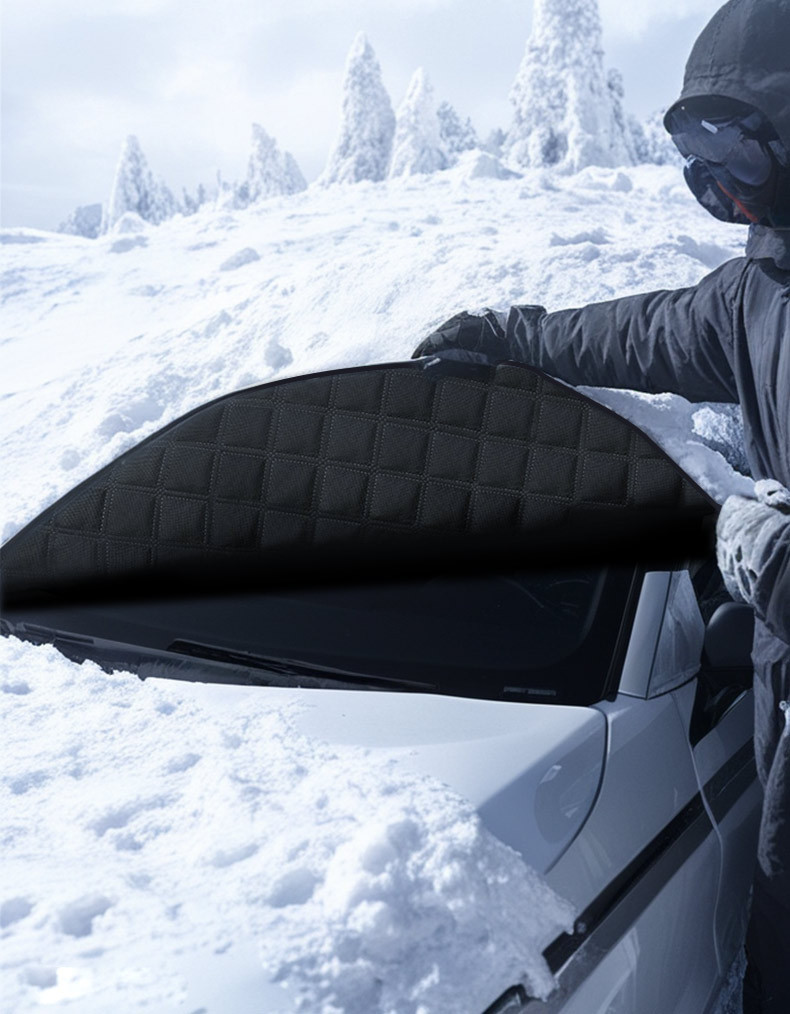 Car Front Windshield Cover, Snow Shield, Glass Frost and Freeze Protection, Snow-Proof Half Car Cover, Winter Thickened Car Cover, Sunshade