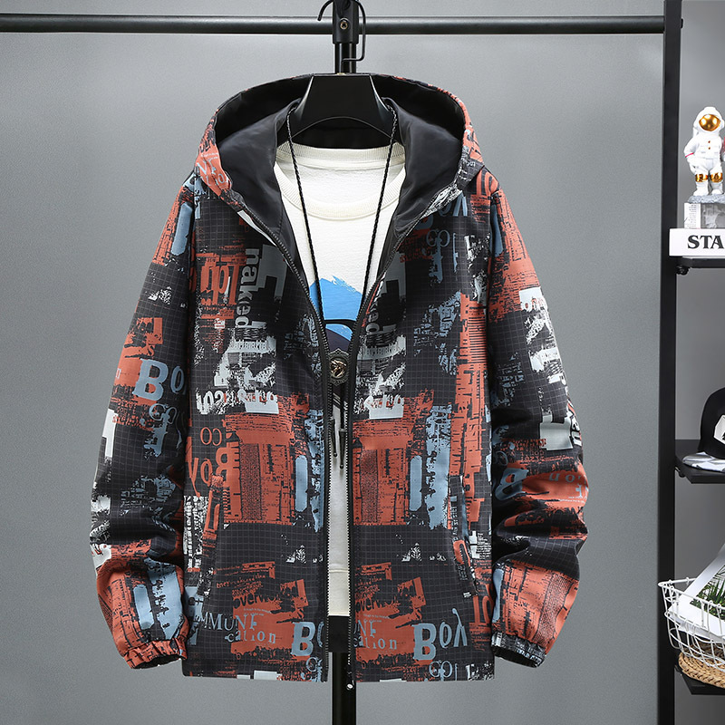 2024 New Double-sided Camouflage Jacket Men's Large Size Trendy Fashionable Outerwear Spring and Autumn Casual Hooded Jacket for Men