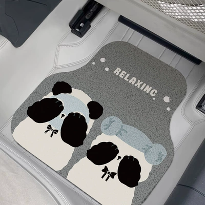 Universal Foot Pad – Scratch-Resistant Floor Mats, Clean Car Interior - cute-bear-qingyan-front-row-5060cm-silk-circle-single-piece