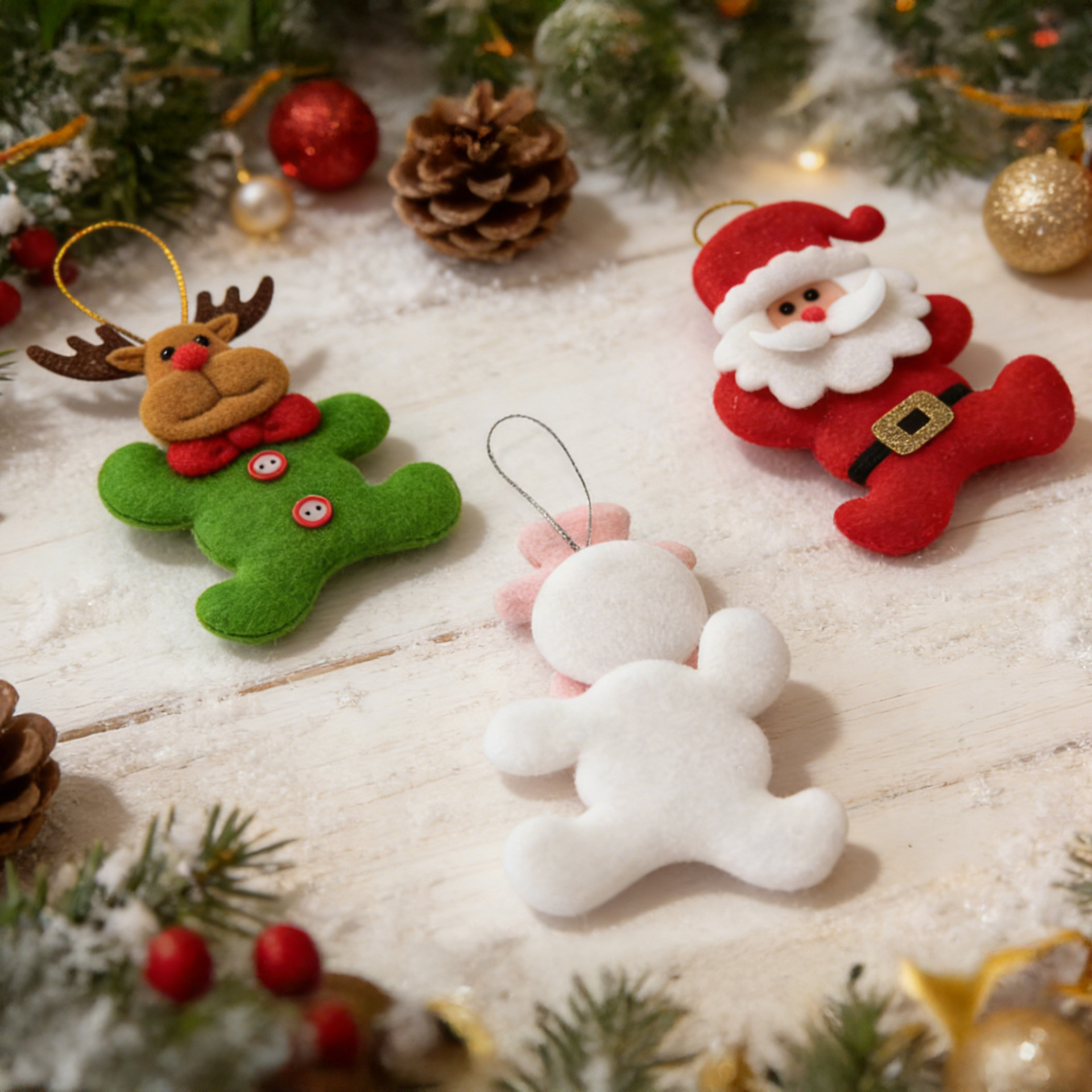 2026 nuevo fieltro colgante de Navidad Papá Noel muñeco de nieve reno decoración accesorios de árbol de Navidad hechos a mano DIY