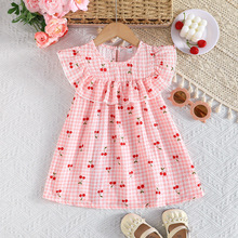 �ļ��¿�Ůͯӣ�Ҹ���ӡ������ȹ �����Ҷ�߶�ͯ��������ȹ����